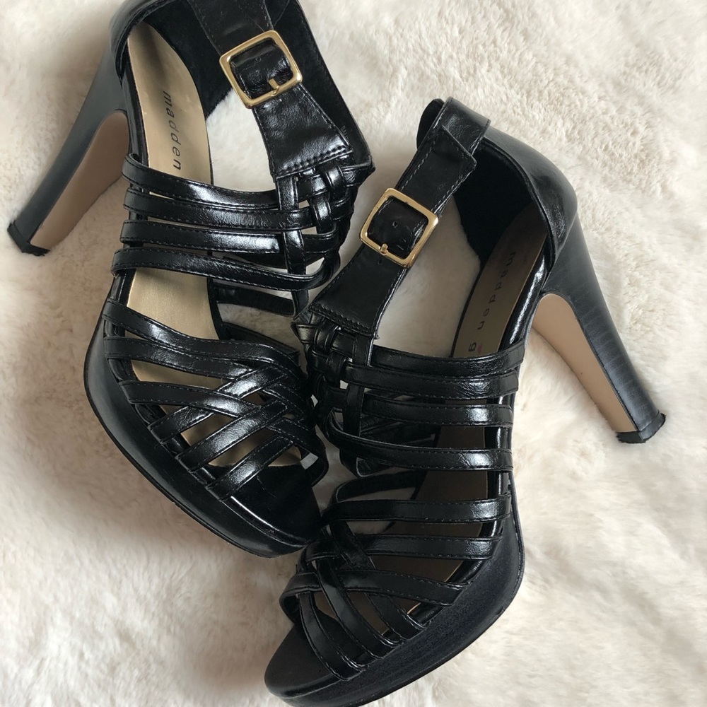 Madden Girl Black Heel with Interwoven Straps